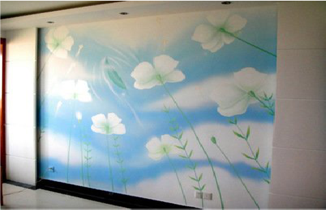 合阳画墙绘怎么画好白云的蓬松感？