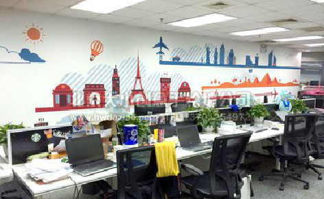 合阳教你设计办公室墙绘的方法。