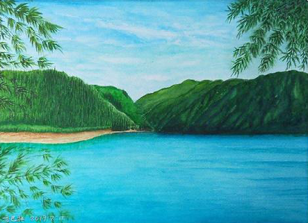 合阳在墙绘中，如何绘画绿水青山？