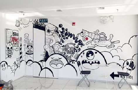 合阳手绘墙并非传统涂鸦。